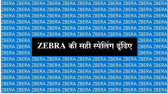 Optical Illusion IQ Test: आईक्यू लेवल टेस्ट करना चाहते हैं तो 15 सेकंड में ढूंढिए ZEBRA की सही स्‍पेलिंग?