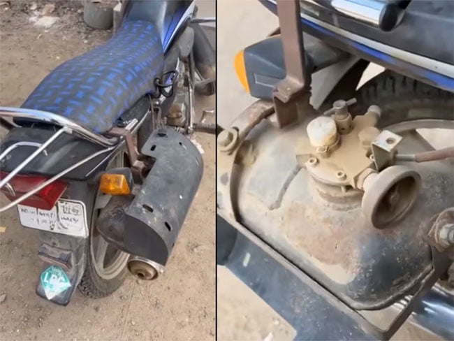 Bike ka Desi Jugaad : शख्‍स ने गैस सिलेंडर से चला दी बाइक, 150KM का दे रही माइलेज, वीडियो देख पकड़ लेगें माथा