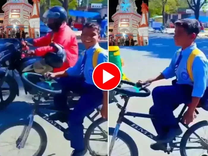 Desi Jugaad: बच्चे ने खुराफाती दिमाग से साइकिल में फिट कर दिया कार का स्टीयरिंग, वीडियो देख हर कोई हैरान...