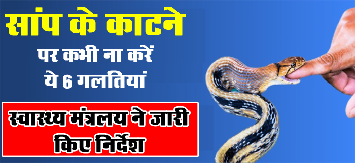 Snake Bite: सांप काटने पर कभी ना करें ये 6 गलतियां, स्वास्थ्य मंत्रालय ने जारी किए निर्देश.....