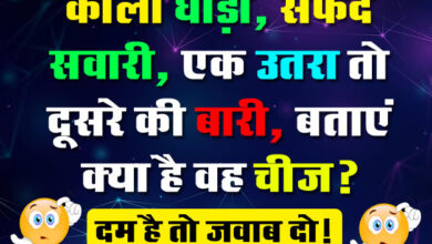 Gk Questions In Hindi : काला घोड़ा, सफेद सवारी, एक उतरा तो दूसरे की बारी, बताएं क्या है वह चीज?