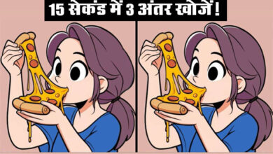 Optical Illusion : 15 सेकंड में पिज्जा खाती लड़की की इन दो तस्वीरों 3 अंतर खोजे! टैलेंटेड दिमाग है तो करें चैलेंज पूरा