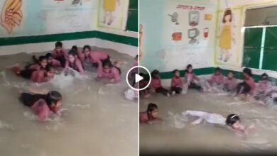 Sarkari School Ka Video | गर्मी से राहत दिलाने सरकारी स्‍कूल के कमरे को बना दिया स्विमिंग पूल