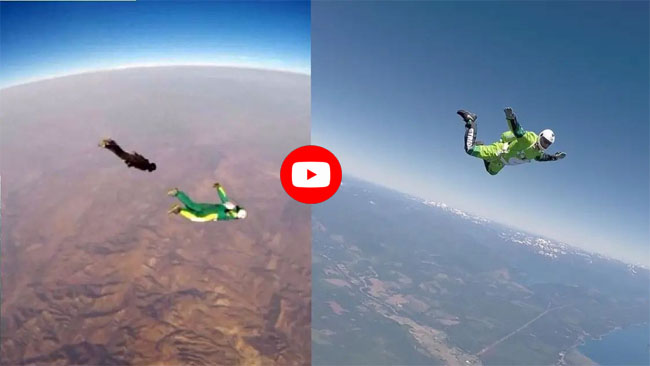 Skydiving Ka Video : बिना पैराशूट 25 हजार फीट ऊंचाई से कूदा युवक, एक खरोंच तक नहीं आई
