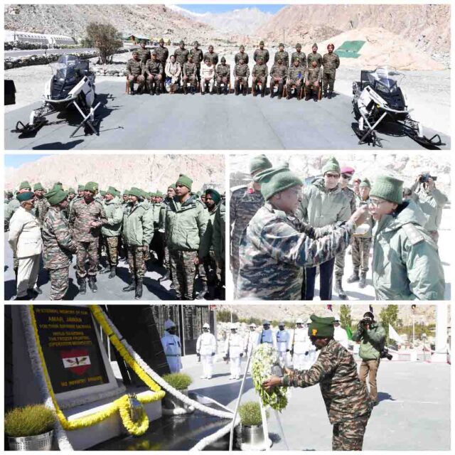 Siachen Base Camp : राष्ट्रपति द्रौपदी मुर्मु ने किया सियाचिन बेस कैंप का दौरा, जवानों से की चर्चा