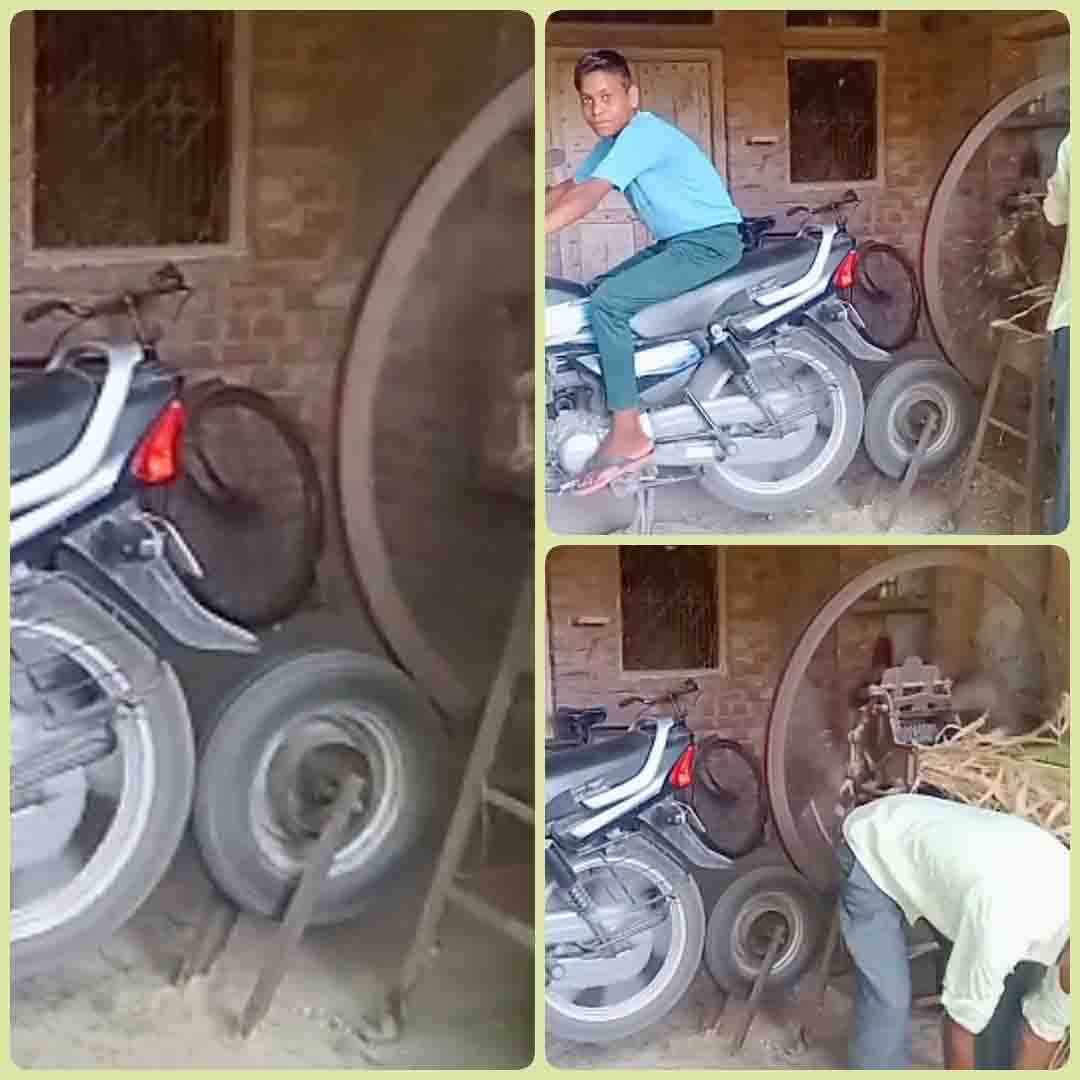 Jugaad Video : बिजली लगी न डीजल, जुगाड़ से चला दी चारा कटिंग मशीन