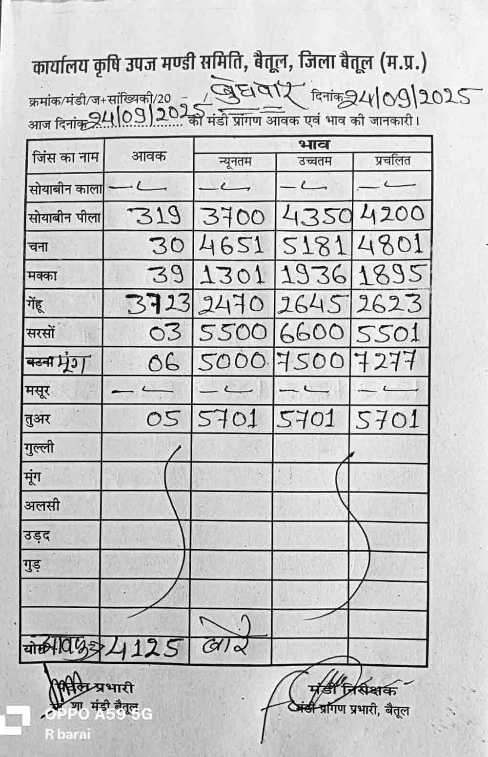 Betul Mandi Bhav: बैतूल मंडी में आवक में और इजाफा, गेहूं और सोयाबीन के भाव में उतार-चढ़ाव