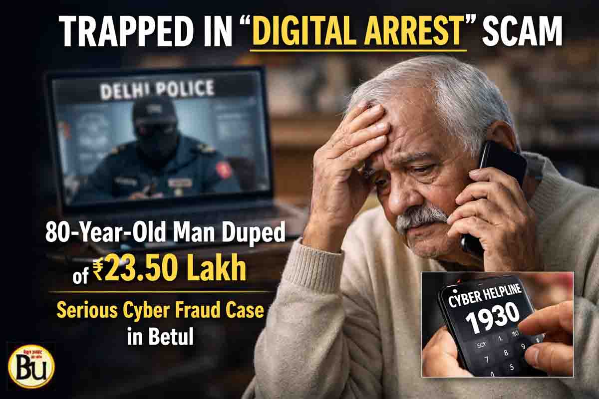 Digital Arrest Cyber Fraud: “डिजिटल अरेस्ट” के नाम पर बड़ा फर्जीवाड़ा, बैतूल में 80 वर्षीय बुजुर्ग से 23.50 लाख की साइबर ठगी