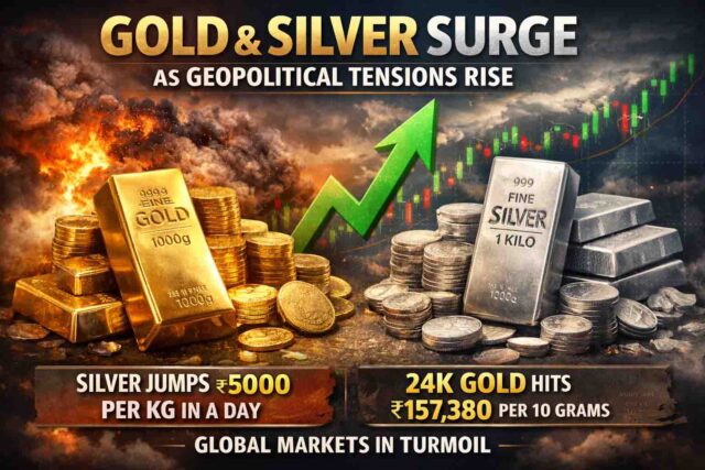 Gold Silver Price: सोना-चांदी में एक बार फिर जबरदस्त तेजी, चांदी 5000 रुपये किलो उछली, सोना भी रिकॉर्ड स्तर के करीब