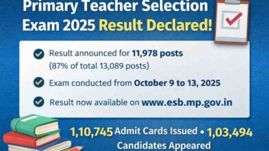 Primary Teacher Selection Exam 2025 Result: प्राथमिक शिक्षक चयन परीक्षा 2025 का रिजल्ट जारी: 11,978 पदों पर चयन सूची घोषित, ऐसे करें चेक