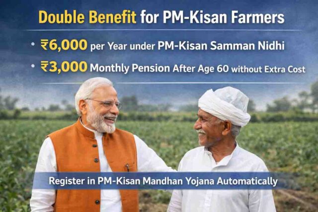 PM Kisan Mandhan Yojana: पीएम किसान से डबल फायदा: सालाना 6000 रुपये के साथ 60 के बाद 3000 रुपये मासिक पेंशन