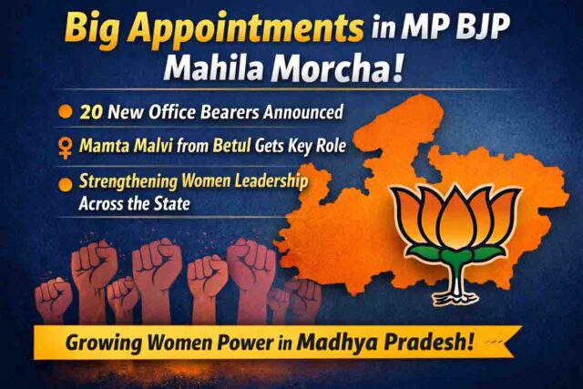 BJP Mahila Morcha Appointment: MP भाजपा महिला मोर्चा में बड़ी नियुक्तियां, 20 पदाधिकारी घोषित, बैतूल से ममता मालवी को मौका 