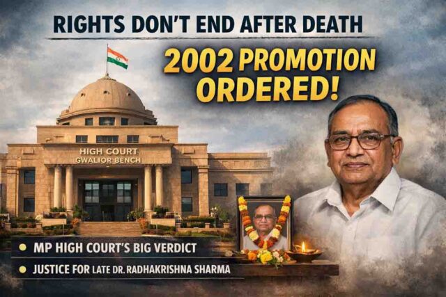 MP Promotion Order: हाईकोर्ट का बड़ा फैसला, 2002 से प्रमोशन देने के आदेश: कहा- मृत्यु के बाद भी खत्म नहीं होते अधिकार: