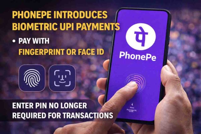 PhonePe Biometric UPI Payment: PhonePe ने लॉन्च किया बायोमेट्रिक UPI पेमेंट: अब फिंगरप्रिंट या फेस आईडी से तुरंत होगा भुगतान