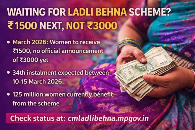 ladli behna yojana 34th installment: लाड़ली बहना योजना की 34वीं किस्त: मार्च में 1500 मिलेंगे या 3000? जानिए सच्चाई