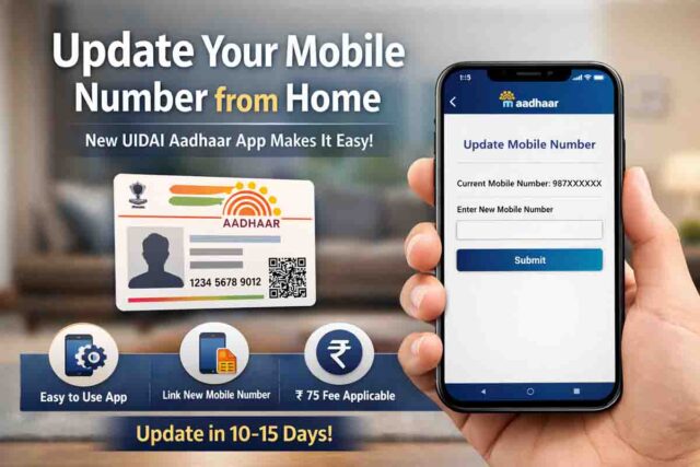 Aadhaar Mobile Number Update: अब घर बैठे आधार में मोबाइल नंबर करें अपडेट, UIDAI ऐप से 10-15 दिन में पूरा होगा काम