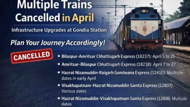 Trains Cancelled April 2026: अप्रैल में कई ट्रेनें रद्द: गोंदिया स्टेशन पर काम के कारण छत्तीसगढ़, गोंडवाना और समता एक्सप्रेस प्रभावित