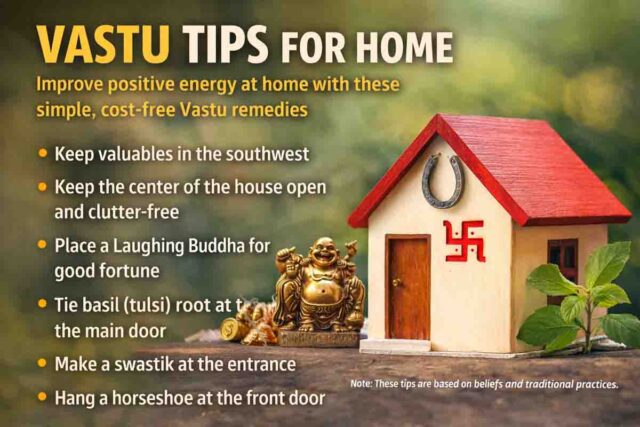 Vastu Tips for Home: बिना खर्च के दूर करें घर का वास्तु दोष, इन आसान उपायों से आएगी सकारात्मक ऊर्जा