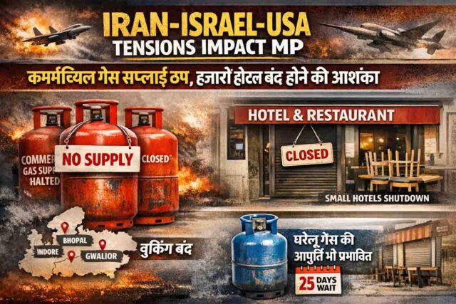 MP Commercial Gas Cylinder Supply: युद्ध का असर एमपी तक: कमर्शियल गैस सिलेंडर सप्लाई रुकी, 2000 होटल बंद होने का खतरा