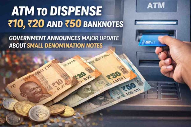 ATM Small Notes Withdrawal: बड़ा बदलाव: अब एटीएम से निकलेंगे 10, 20 और 50 रुपये के नोट, सरकार ने दी अहम जानकारी