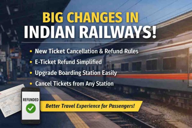 Indian Railways New Rules 2026: रेलवे में बड़े बदलाव: टिकट रद्द, रिफंड और बोर्डिंग नियम बदले, यात्रियों को मिलेगी बड़ी राहत