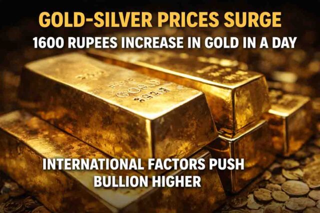 Gold Silver Price Today: सोने-चांदी के दाम में जोरदार उछाल: एक दिन में 1600 रुपये महंगा हुआ सोना, चांदी भी 2% चढ़ी
