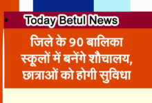 Today Betul News: Toilets will be built in 90 girls' schools of the district, students will get the facility.