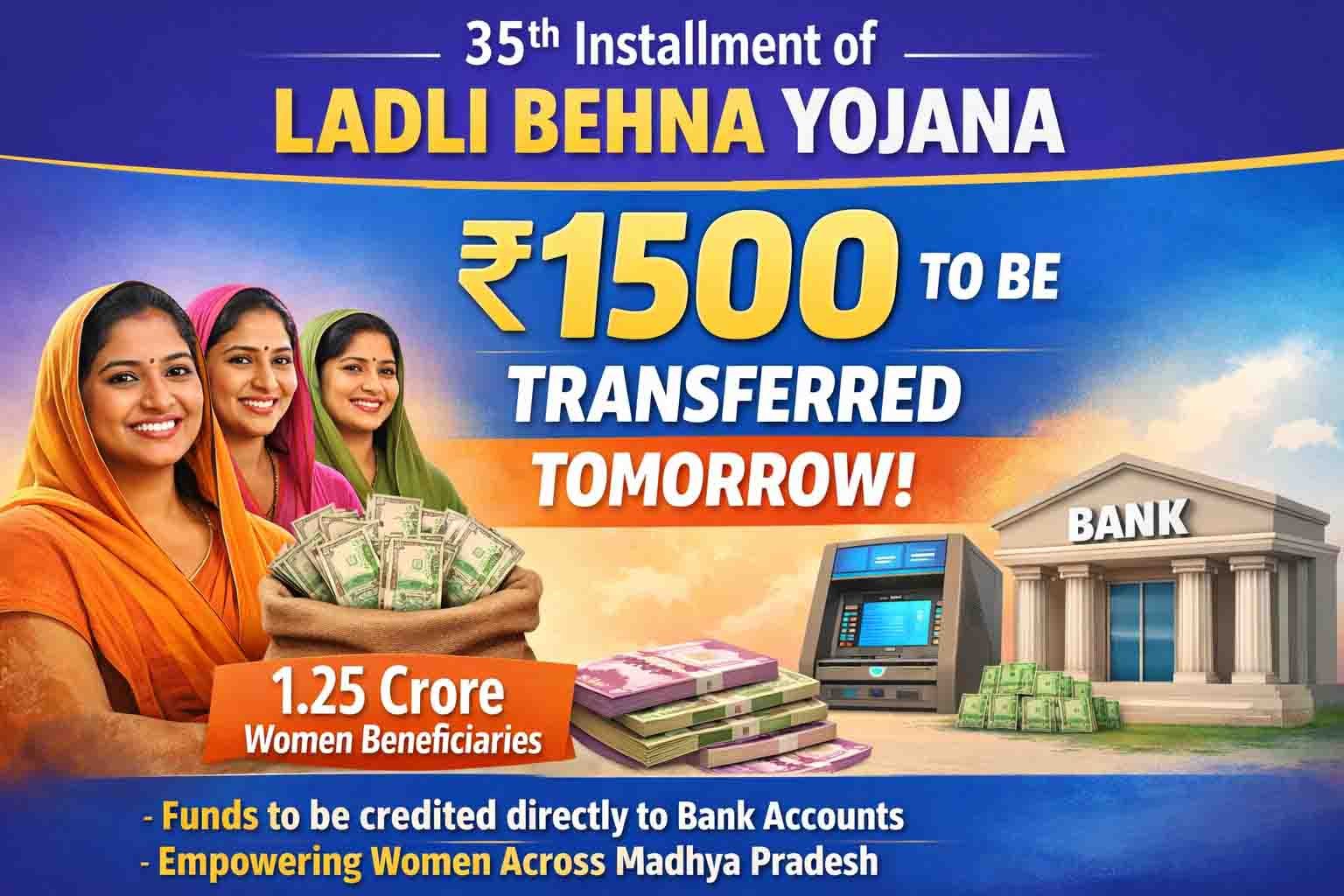 Ladli Behna Yojana: लाडली बहना योजना की 35वीं किस्त कल होगी जारी, 1.25 ...