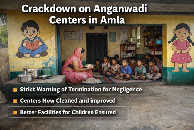 Amla Anganwadi Inspection: एसडीएम की आंगनवाड़ी केंद्रों की व्यवस्थाओं पर सख्ती, खामियां मिलने पर सेवा समाप्ति की चेतावनी