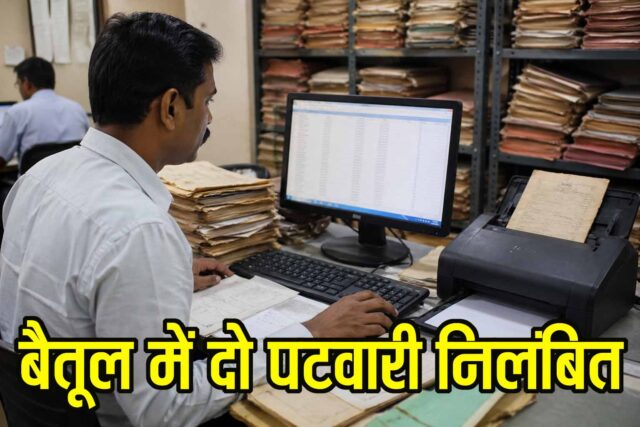 land record digitization betul: बैतूल में भू-अभिलेख डिजिटाइजेशन पर सख्त कार्रवाई, क्वालिटी चेक में लापरवाही पर दो पटवारी सस्पेंड