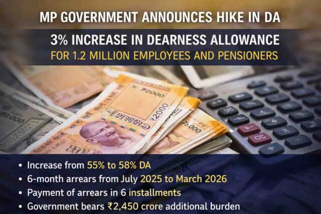 MP DA Hike 2026: मोहन सरकार का बड़ा फैसला: 12 लाख कर्मचारियों का DA बढ़ा, जानिए कितनी बढ़ेगी सैलरी