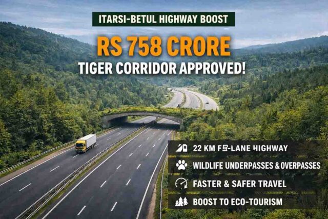 Tiger Corridor MP: इटारसी-बैतूल हाईवे पर 758 करोड़ का टाइगर कॉरिडोर मंजूर, अब फोरलेन से दौड़ेगी रफ्तार