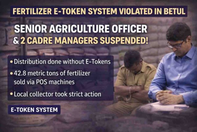 Fertilizer E Token System: बैतूल में ई-टोकन मामले में गाज गिरना जारी, 3 और अधिकारी हुए निलंबित, 42.805 मीट्रिक टन खाद बिक्री पर सवाल