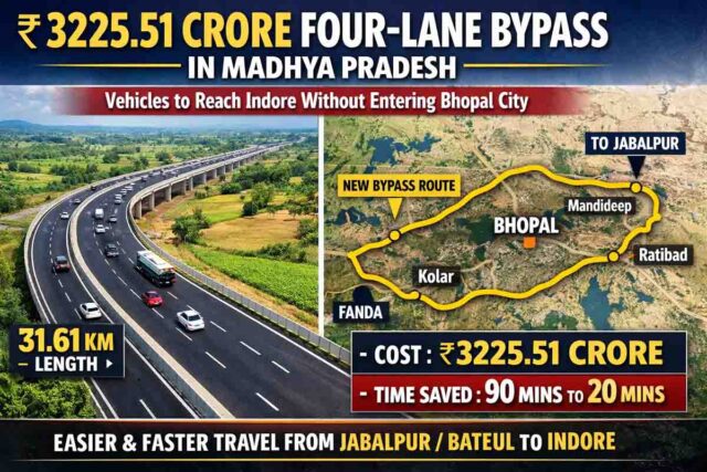 Bhopal Bypass Project: मध्यप्रदेश में 3225.51 करोड़ में बनेगा यह फोरलेन बायपास, भोपाल शहर में घुसे बिना इंदौर पहुंचेंगे वाहन