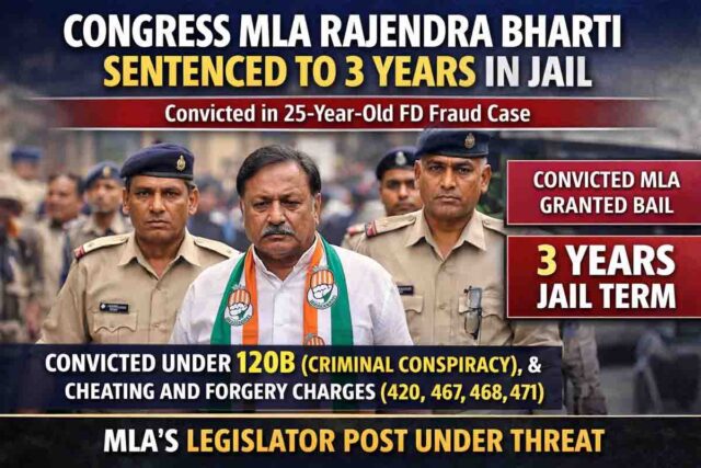 Rajendra Bharti Case: दतिया विधायक राजेंद्र भारती को एफडी घोटाले में 3 साल की सजा, विधायकी पर मंडरा रहा खतरा 