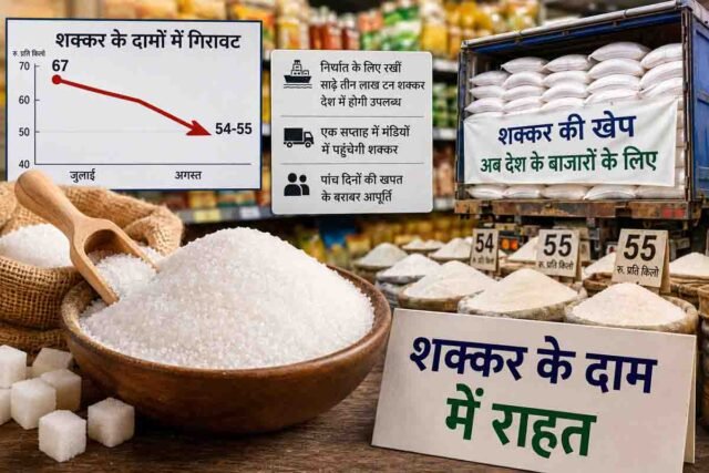 Sugar Price Drop: त्योहारों से पहले सस्ती होगी शक्कर, सरकार ने उठाया बड़ा कदम, इस फैसले से गिरेंगे चीनी के दाम