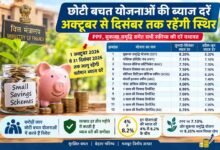 Small Savings: PPF-Sukanya सहित अन्य योजनाओं में निवेश करने वालों के लिए बड़ी खबर, अक्टूबर से दिसंबर तक ब्याज दरों को लेकर खास फैसला