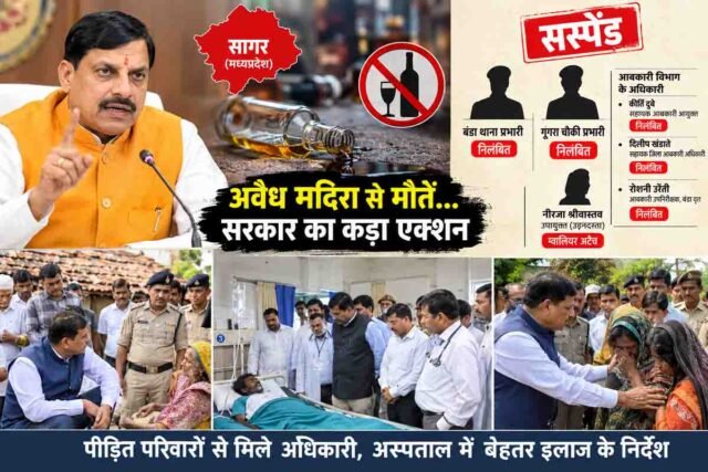 Sagar Liquor Tragedy: सागर जहरीली शराब कांड को लेकर एक्शन में सीएम मोहन यादव; थाना प्रभारी, चौकी प्रभारी और 3 आबकारी अधिकारी निलंबित