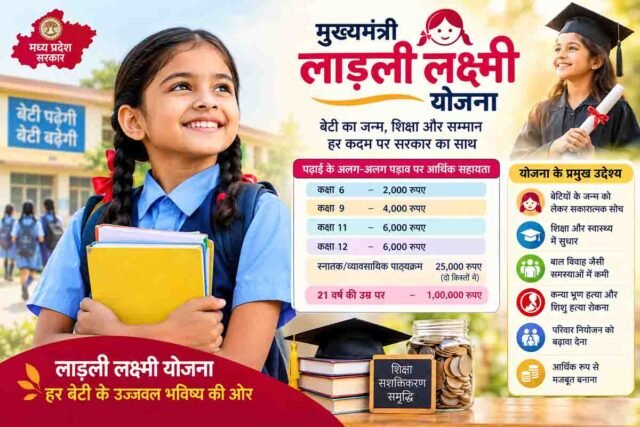 MP Ladli Laxmi Yojana: लाड़ली लक्ष्मी योजना 2026: 21 की उम्र में मिलेंगे 1 लाख रुपये, 6वीं से 12वीं तक ऐसे मिलेगी सहायता