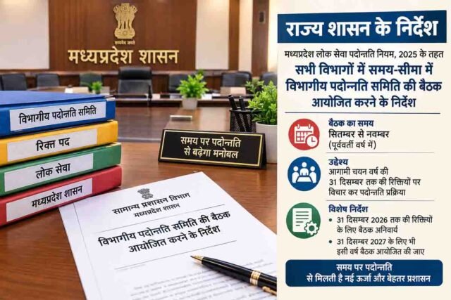 MP Employee Promotion: मप्र के कर्मचारियों को समय पर मिलेगी पदोन्नति: 2026 और 2027 की रिक्तियों के लिए डीपीसी की समय-सारणी तय