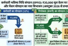 EPFO Wage Limit: ईपीएफओ वेतन सीमा में बढ़ोतरी का बड़ा असर: जानिए 20 हजार सैलरी पर अब कितना कटेगा पीएफ और पेंशन