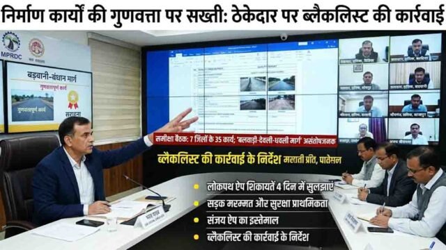 MP Road Construction: मध्यप्रदेश में 7 जिलों के 35 निर्माण कार्यों की जांच, खराब सड़क बनाने वाले ठेकेदार पर ब्लैकलिस्ट की तैयारी
