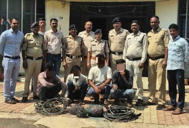 Betul Cable Theft: जेल से छूटते ही बैतूल में चोरी करने पहुंचे खंडवा के शातिर बदमाश: साईंखेड़ा और आमला पुलिस ने टवेरा सह 4 को दबोचा
